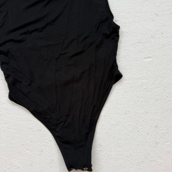 Sam Edelman Black Bodysuit S Open Back Double Lined Super Stretchy Scoop Neck - Picture 3 of 9